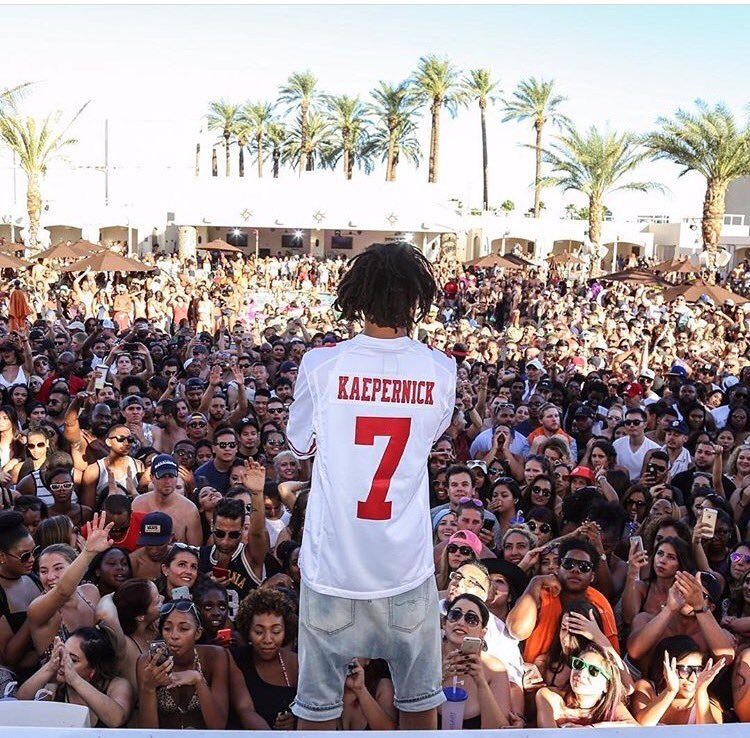 J. Cole, Trey Songz Both Wearing Colin Kaepernick’s Jersey at Shows Other rappers may jump in, with the 49ers franchise getting a huge bump in merchandise sales. Indeed, controversy sells, even if it doesn’t win games. In the wake of Colin Kaepernick’s high-profile refusal, sales of ‘7’ jerseys have skyrocketed, with some outlets reporting it the highest-selling jersey of all players — either on the 49ers or the entire NFL. Previously, sales of Kaepernick’s jersey was seriously sluggish, thanks to the QB’s lackluster performance and demotion to the bench after a dismal 2015 season.