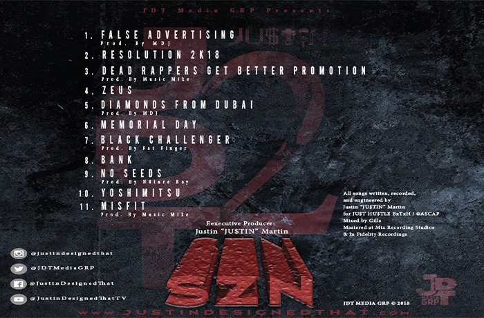 JU$TIN - JDT SZN 2 LP Front