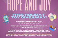 The Parish Family Foundation Will Host Toy Giveaway 12/19 to 12/21