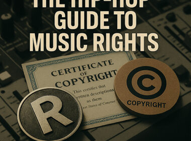 Editorial-style Hip-Hop artwork showing a realistic film reel merging into a microphone under cinematic lighting with a dark grey background and red accents.