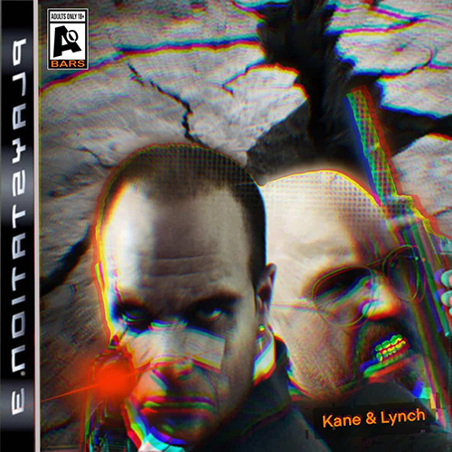 Le Zeppo standing in a gritty city alley holding a mic, graffiti-style “Kane & Lynch” logo behind him.