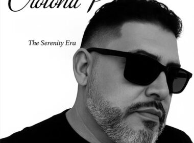 Black-and-white portrait of Crotona P wearing sunglasses during his Spit Fire Radio interview discussing his album Serenity and artistic growth