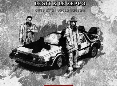 Hip-hop producer and DJ working in a dimly lit studio with vinyl turntables and two emcees recording in the booth, cinematic summer vibe representing a remix collaboration.