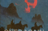 Cover artwork for CERTAIN.ONES single “Ones Again” featuring Aztek the Barfly and Bobby Craves. The artwork depicts three horseback riders traveling through a dark desert landscape beneath a massive red skull looming in the sky, creating a cinematic Western-horror atmosphere.