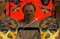 Cover art for “Silence Of The Lambs” by Choco Valens featuring horror-inspired imagery including masked faces, death's-head moths, distressed textures, and a vivid red background designed to evoke suspense and psychological tension.