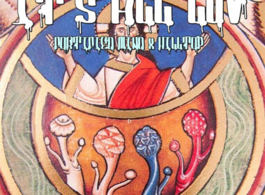 Cover art for “It’s All Luv” by Fortified Mind and Hilltop Productions featuring a psychedelic religious-inspired illustration with vibrant colors and dripping typography.