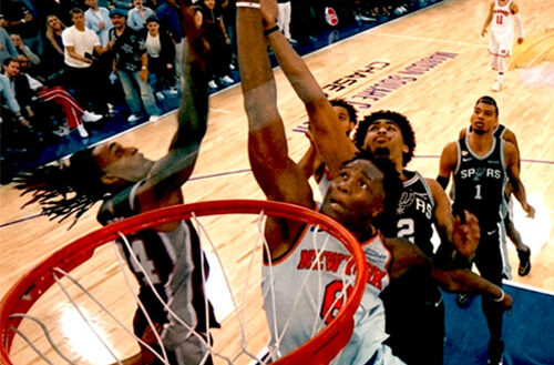 Cover art for "Deficit" by Jizzm High Definition and Nova The Wraith, produced by Apakalips, featuring an intense basketball action shot at the rim inspired by a historic NBA Finals comeback.