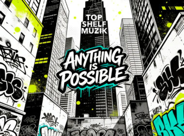 Album cover for Apokalips The Archangel's single "Anything is Possible," featuring a stylized graffiti-covered cityscape with bold street-art typography and neon green accents.