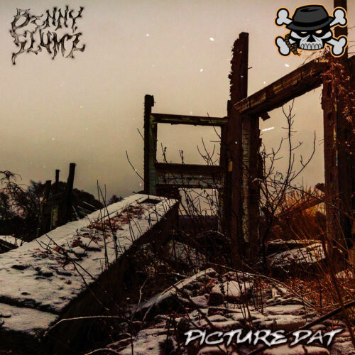 Cover art for Benny Slumz and Skinny Bonez Tha Godfatha's single "Picture Dat," featuring a desolate snow-covered ruin that reflects the song's cinematic and melancholic atmosphere.