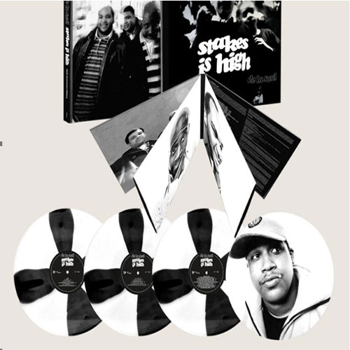 De La Soul Stakes Is High 30th Anniversary Edition featuring the remastered album, expanded collector's box set, exclusive vinyl editions, CDs, rare bonus material, and archival packaging celebrating the influential 1996 Hip-Hop classic.