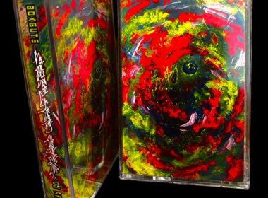 Boxguts x DJ Akoza Metal Head Space cassette artwork featuring vivid red, yellow, green and black abstract imagery for the single “Subterranean.”