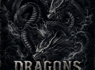 Black-and-gray cover artwork for Ca$ablanca and ILL Sugi's “DRAGON$” featuring Grim Moses, depicting three detailed dragons surrounded by smoke with the DRAGON$ title across the bottom.
