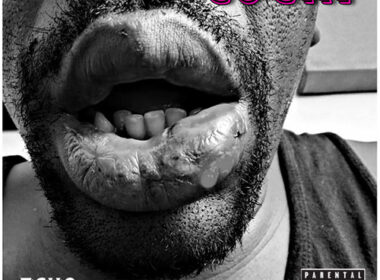 Black-and-white cover artwork for Echo's “Cocky,” produced by DJ Give, featuring a close-up portrait with bright pink title lettering.