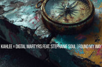 Cover art for “Found My Way” by Kahlee and Digital Martyrs featuring StephanieSOUL, depicting a weathered vintage compass resting on a colorful cracked and painted surface.