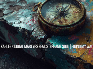 Cover art for “Found My Way” by Kahlee and Digital Martyrs featuring StephanieSOUL, depicting a weathered vintage compass resting on a colorful cracked and painted surface.