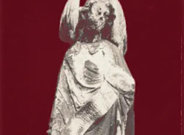 “Money Stacks’ Concrete Angels cover, showing a pale stone angel against a dark red background, presented in a square SpitFireHipHop feature graphic.”