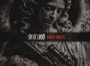 Sheek Louch “Angry Angels” single cover featuring a dark stone angel holding a rifle with blood-red details.