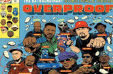 Illustrated cover art for Substance Abuse’s Overproof 20th Anniversary featuring Eso Tre, Subz, MF DOOM, Kool Keith, KutMasta Kurt and album collaborators against a blue Threshold Recordings design.