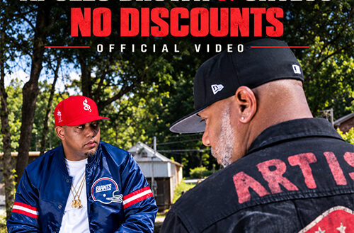 Apollo Brown and Skyzoo appear outdoors in the promotional photograph for their “No Discounts” music video from the album Luxury Tax.